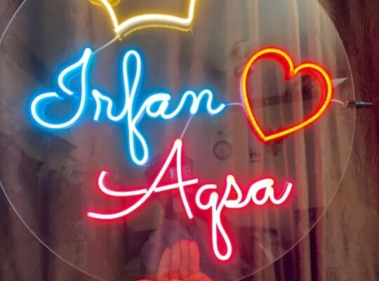 Neon light sign boards in Pakistan