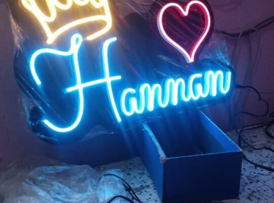 Neon light sign boards in Pakistan